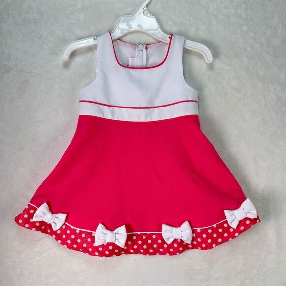 BONNIE BABY‎ Infant Girls Dressy Pink Polka Dot Jacket & Dress Set Formal 12M - Picture 2 of 16
